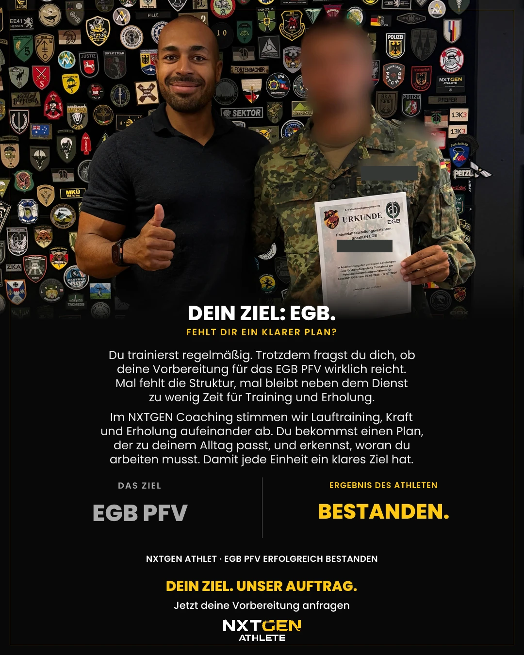 Urkunde nach bestandenem EGB-Verfahren