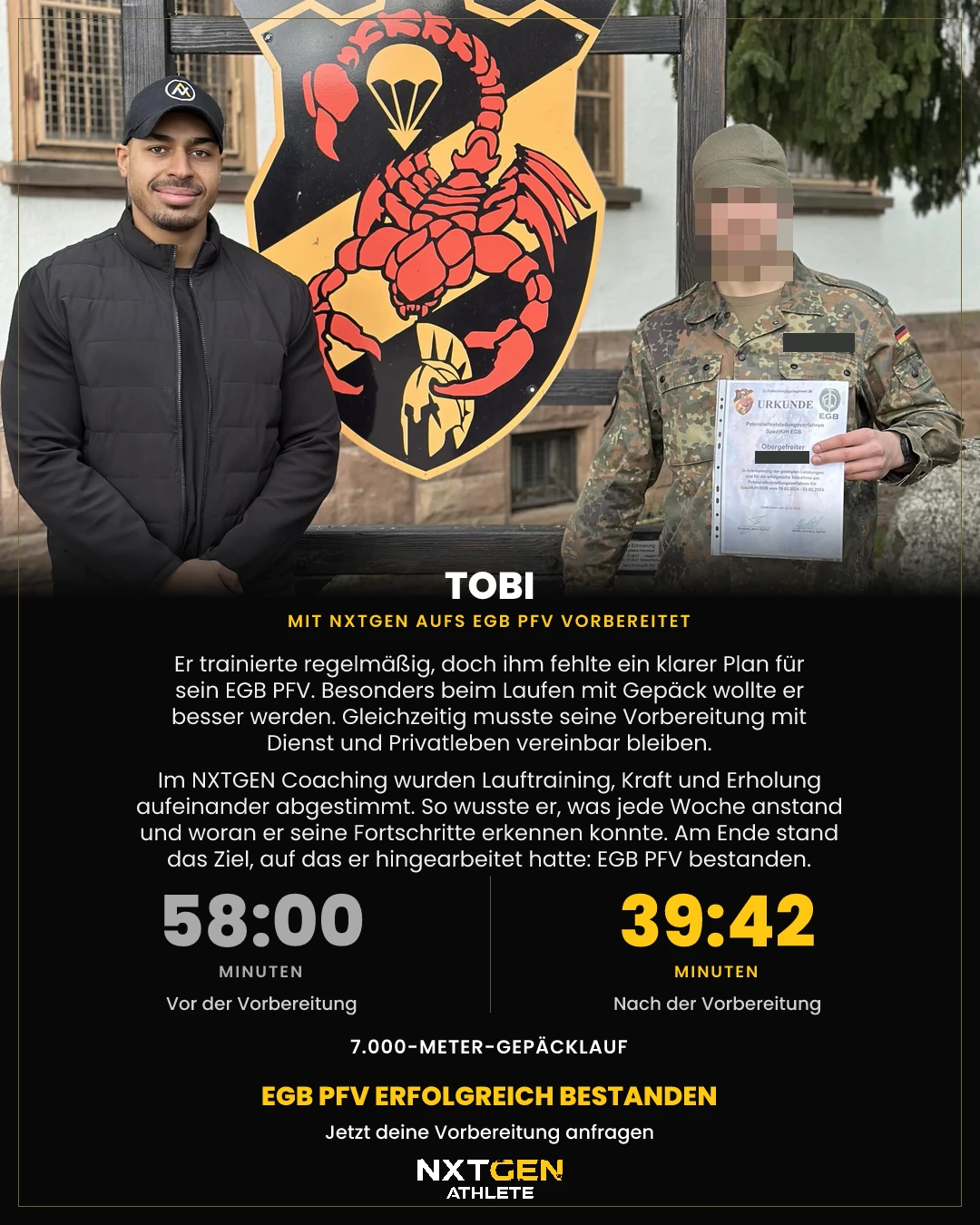 Tobi, Athlet der EGB-Vorbereitung