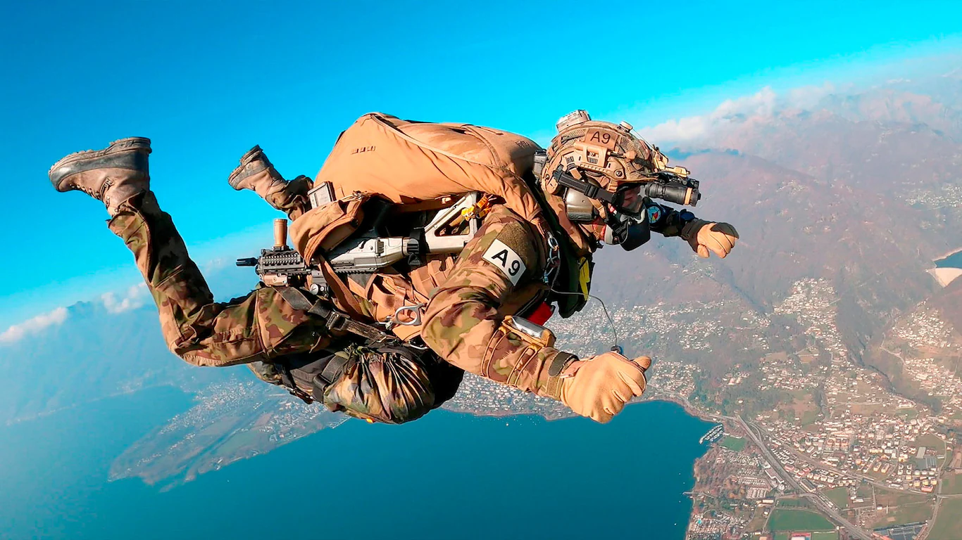 Fallschirmspringer der Schweizer Armee über See und Bergen – AAD10 Trainingsplan Analyse